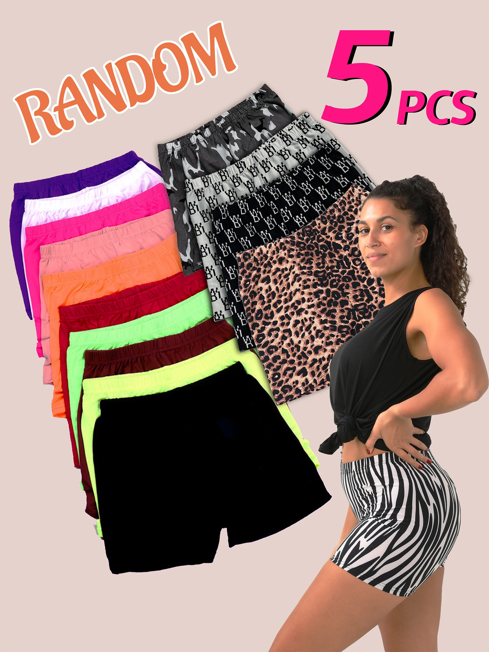 Random 5colors Women Summer Biker Shorts, Lady Stretchy Short Leggings Mix Colors by Random Shorts for Women 6 Random 5colors Women Summer Biker Shorts, Lady Stretchy Short Leggings Mix Colors by Random Shorts for Women - Image 6