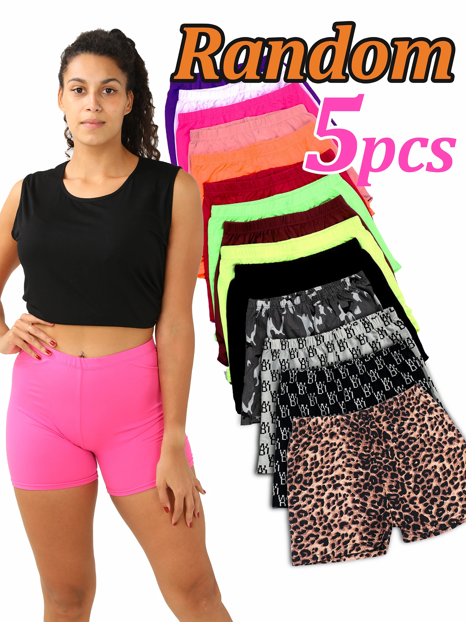 Random 5colors Women Summer Biker Shorts, Lady Stretchy Short Leggings Mix Colors by Random Shorts for Women 5 Random 5colors Women Summer Biker Shorts, Lady Stretchy Short Leggings Mix Colors by Random Shorts for Women - Image 5